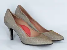 Toujours by Pas‎ de Rouge Metallic Gold Glitter Pumps Size 36.5
