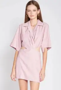 En Saison Purple Cutout Shift Dress Wrap Front Mini Length Size Small Women's