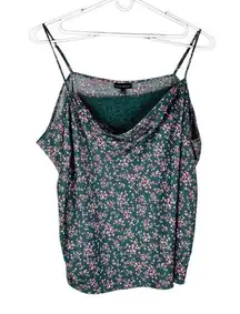 Lane Bryant Slip Chemise 38/40 Green Pink Floral Lace Adjustable Straps