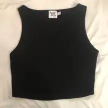 Princess Polly Black Crop Tank Top Sz 4
