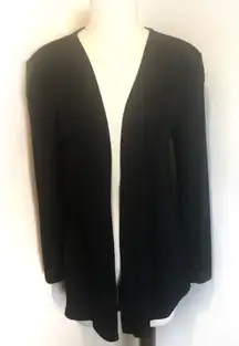 Painted threads long black cardigan XS