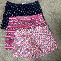 Crown & Ivy Women’s Shorts Bundle Lot Sz 8 & 8P Elephants Nautical Preppy Cruise