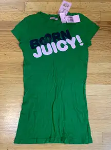 Juicy Couture Pam Gela Born Juicy Fitted Crew Neck T-Shirt Green Women's Petite