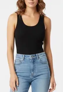 Z Supply Black Ribbed Tank Top Scoop Neck Sleeveless M L