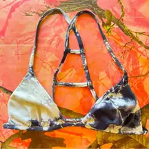blue life tie dye bikini top grey and white 