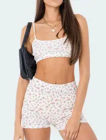 Edikted Waffle Shorts Knit Floral