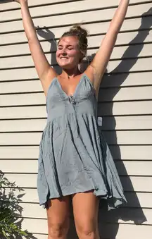 Free People Struttin' Mini Dress Blue Size L - $35 (72% Off Retail) - From  Abigail