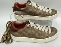 NEW COACH High Line Low Top Sneakers Women's Size 8B Brown G2745 Signature Shoes