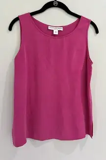 Josephine Chaus Hot‎ Pink Fuchsia Tank Top Size 10 Petite Sleeveless Round Neck