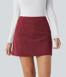 Halara NWT High Waisted Mini Corduroy Casual Skirt- Longer Length - Size XS Long