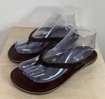 Olukai puka Women’s Sandals Flip Flop Thong Brown Leather Size 7 Comfort