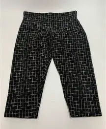 Yummie By Heather Thomson Women's Elastic Waist Plaid Crop Leggings Black Large