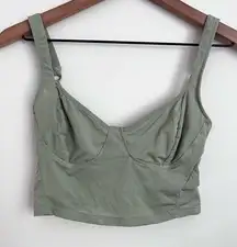Free People Intimately Mellow mood crop top corset Green Tee Leaves XS
