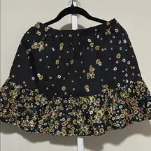 Lost + Wander Black and Yellow Bubble Mini Skirt