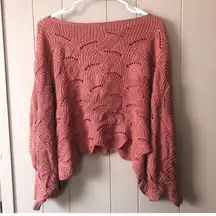 Anthropologie mauve boho crochet sweater