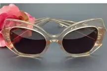 Rare Elizabeth & James Roslie Geo Butterfly Sunglasses Crystal Tea Color EJS1722