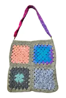 Hand‎ Made Granny Square Crocheted Purse