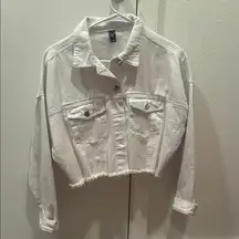 White Cropped Denim Jacket