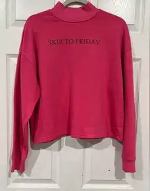 ZARA  pink semi crop sweatshirt