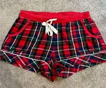 Vintage 00s Victorias Secret Plaid Red Shorts SMALL