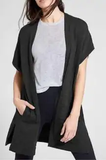 Athleta Harmony Wrap Open Front Sweater Cardigan Dark Grey Size Small
