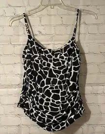 Miraclesuit Giraffe print Tankini Top size 8 black/white