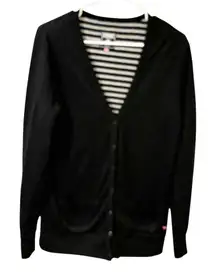 Victorias Secret Pink Black Vintage Y2K Cardigan Sweater Size Large