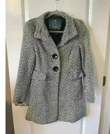 Last Kiss Black & White Houndstooth Women's Jacket Size M large buttons pockets