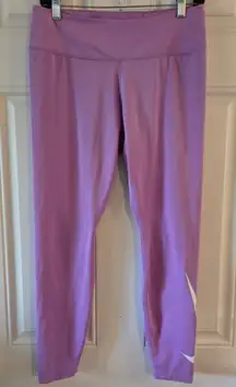 Nike Dri-Fit Leggings Purple Polyester Spandex Athletic Women's Size Large Yoga