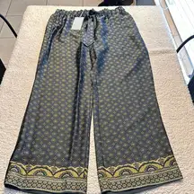 ANTONIO MELANI Wide Leg Pants in Blue and Gold