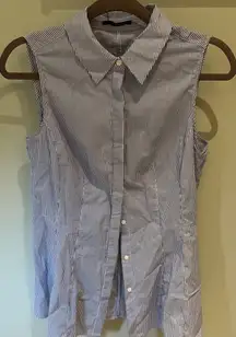 Tahari Sleeveless Blue Striped Women's Top