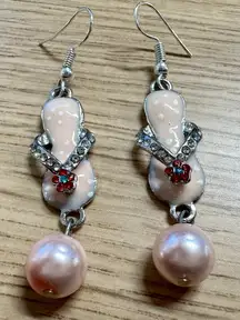 Pink Dangle Flip Flop Earrings
