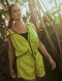 Free people hike and race runsie highlighter NEON GREENsize XS NWOT