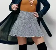 FREE PEOPLE Sunshine Smile Fringe Mini Skirt Sz 2‎