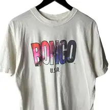 Bongo Distressed Vintage 90s  T Shirt White Extra Large XL USA Galaxy Graphic Tee