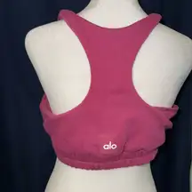 NWOT ALO Yoga Accolade Sweatshirt Scoop Neck Bra Size Large Raspberry Sorbet