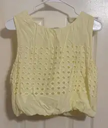Yellow Sleeveless Eyelet Set