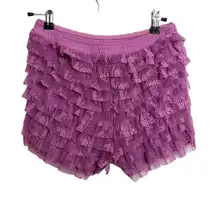 Free People Shorts Womens M Purple Feeling for Lace Shorties Tiered Intimately