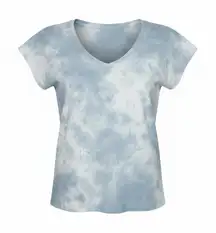 Grey State Tie Dye V Neck Flutter Sleeve T Shirt Blue Cloud Women's, Size S, NWT