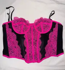 Urban Outfitters Corset Top/ Out From Under - Pink and Black Modern Love