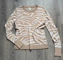 a new day Tan and Cream Zebra Print Sweater