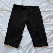 Gottex Cropped Leggings Pants Womens Size XL Black Stretch Yoga Activewear Gym