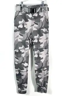 Hollister Gray Camo Camouflage Ultra High-Rise Jogger Style Buckle Belt Pants S