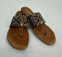 Andre Assous Nice Flip-Flop Thong Sandal Women's‎ Size 9 Made in Spain Leather