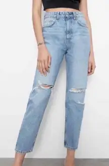 Zara High Waisted Ripped‎ Jeans Size 6