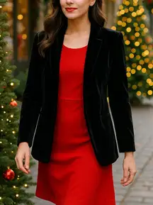 Olive & Oak Black Velvet Blazer