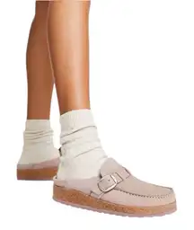 Birkenstock Buckley Lilac Nubuck Leather Slip-On Moccasin Clog Mule Shoes