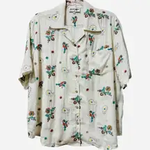 Antik Batik Embroidered Cream Floral Shirt Med– Artisan Boho Parisian Style