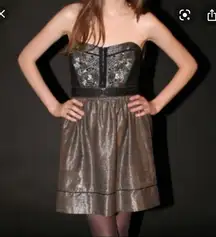 STARING AT STARS Velvet Metallic Strapless Dress‎