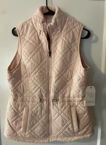 NWT Pink‎ Quilted Warm Small Utility Pale Pink With Pockets